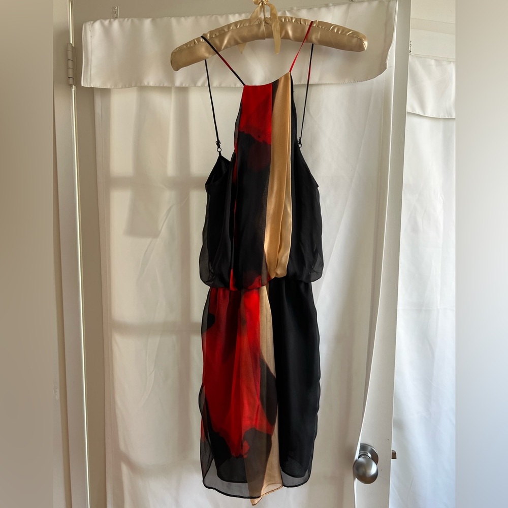 Rare Robert Rodriguez black/orange/red dress